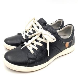 Josef Seibel Caren 01 Women's Black Leather Sneaker Shoes Size US5.5 EU36